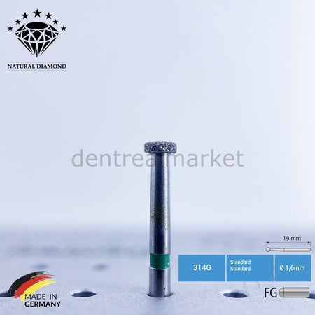 DentrealStore - Frank Dental Dental Natural Diamond Bur - 815 Wheel Dental Burs -5 Pcs - For Air Turbine