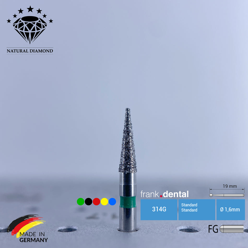 Dental Natural Diamond Bur - 852 Dental Burs - For Turbine - 5 Pcs