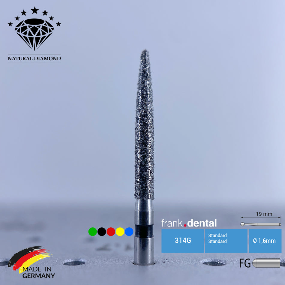 Dental Natural Diamond Bur - 864 Dental Burs - For Turbine - 5 Pcs