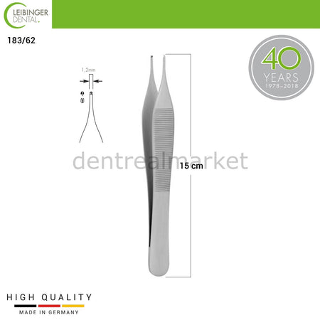 Leibinger - Adson Surgical Tissue Forceps - 15 cm