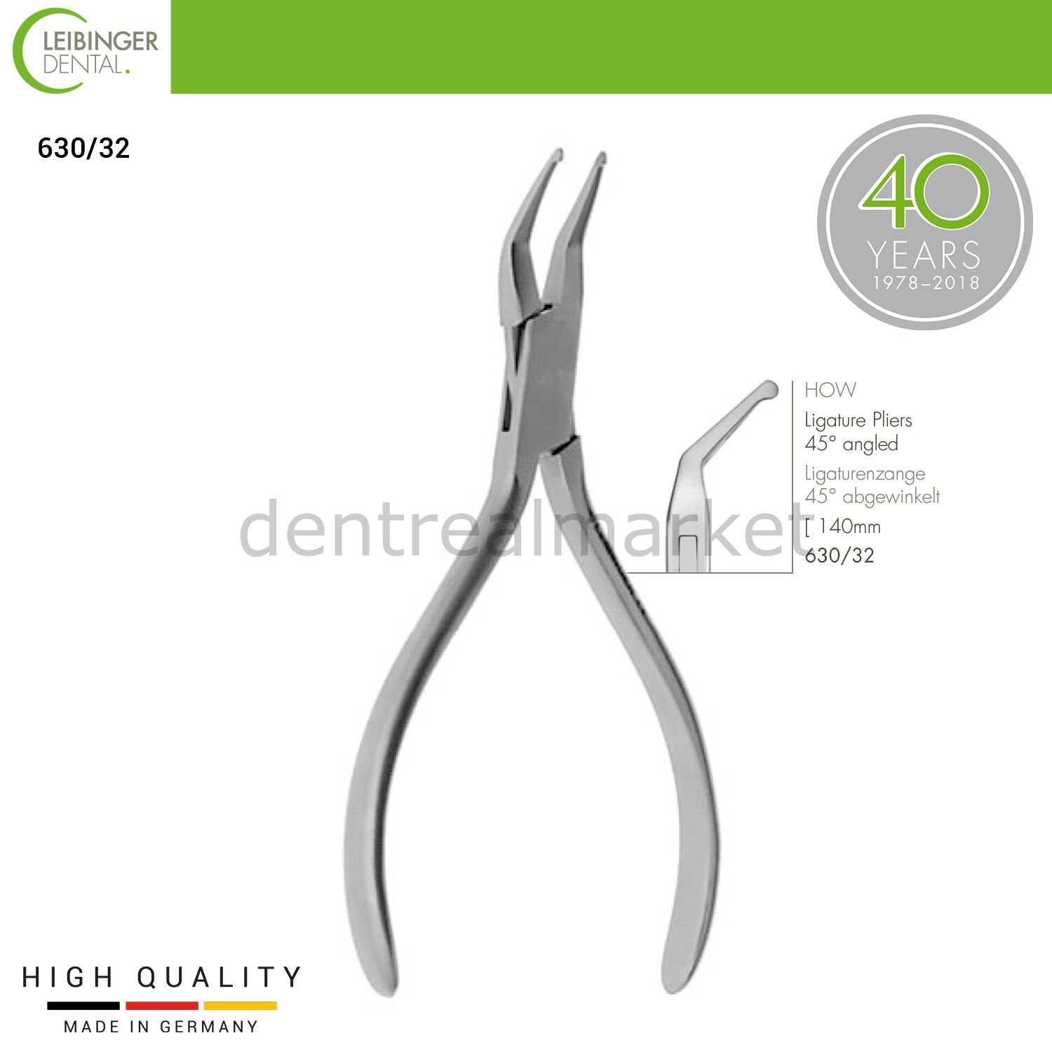 Leibinger - How Ligature Pliers 45° Angled - Ligature Pliers 45° Angled - 140 mm