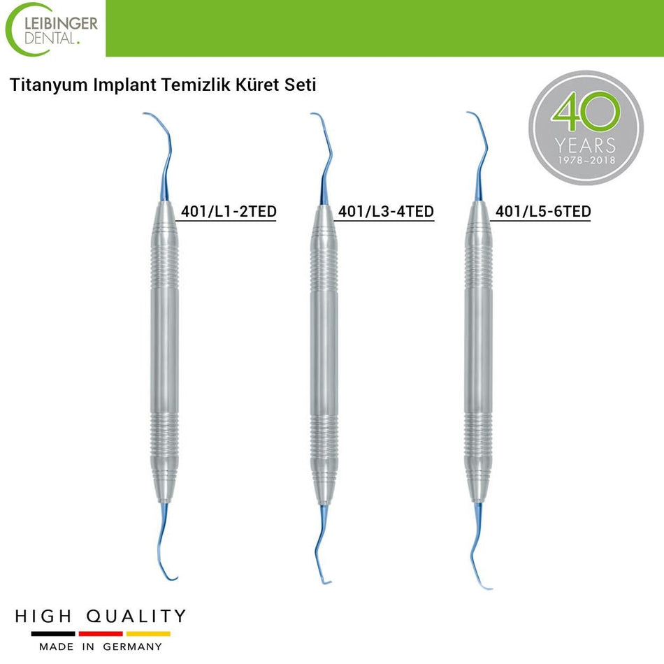 Leibinger - Titanium Curette - Implant Cleaning Curette Set