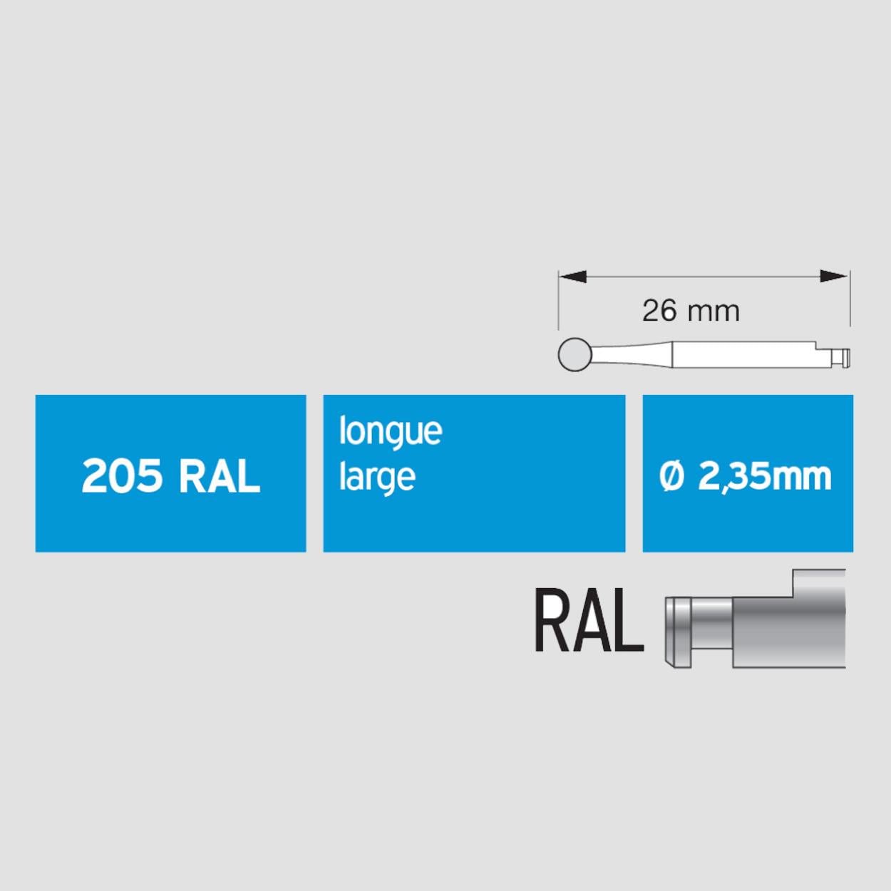 Frank Dental - Tungsten Carpide Rond Burs - For Contra - Angle ( RA - RAL ) - C1S - 5 Pcs