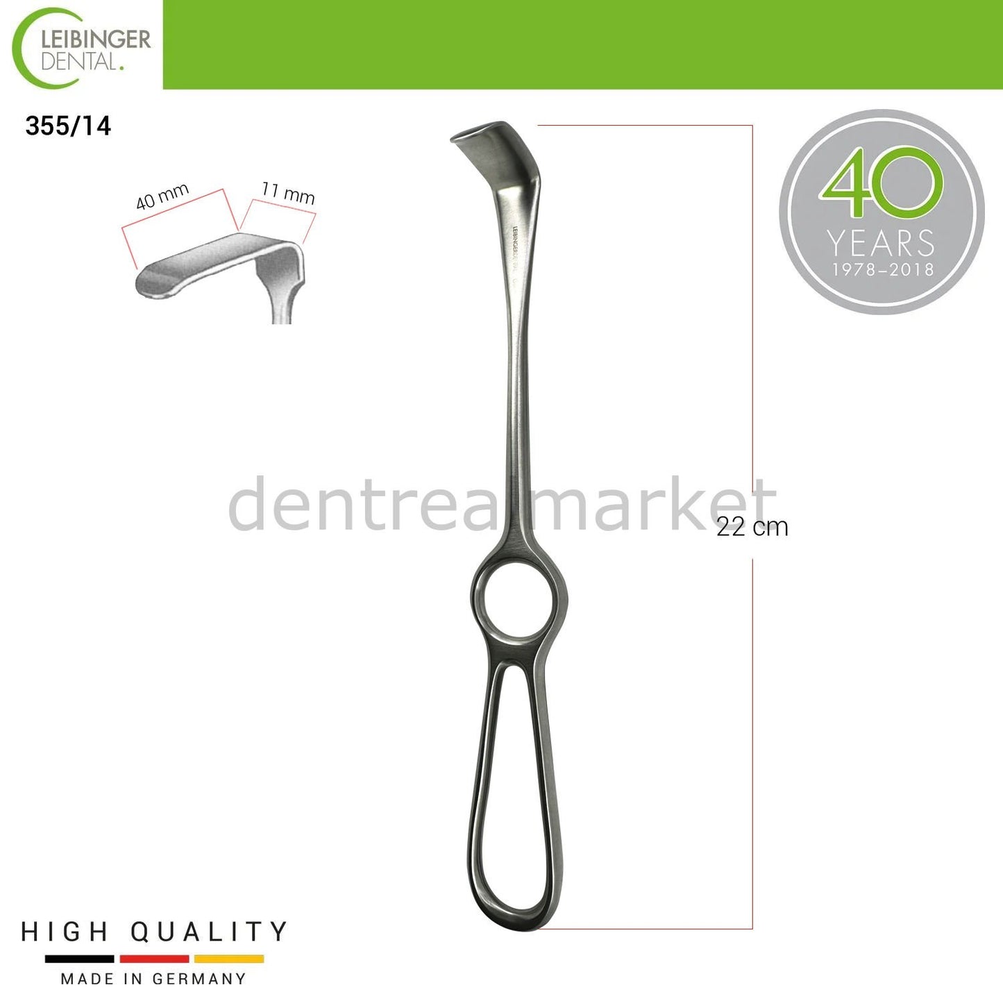 Dental Kocher - Langenbeck Retractor - 40*11 mm