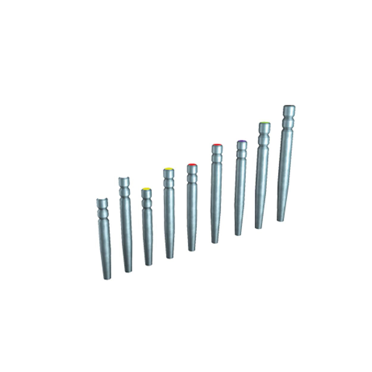Dentoclic Sanded Titanium Cylindro-Conical Posts Refil - Length : 9,5 mm - Diameter: 1.3 mm