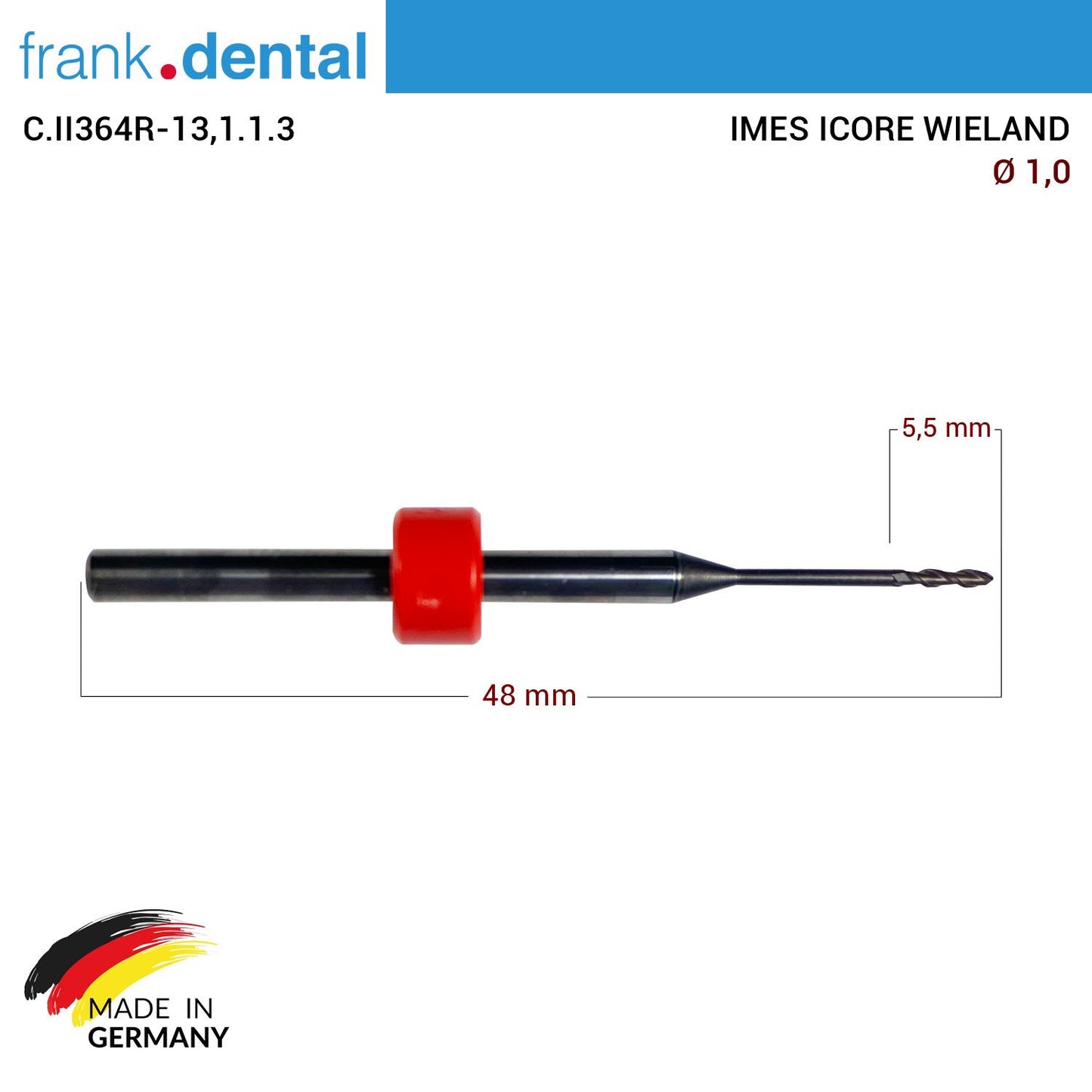Imes Icore Wieland Cad Cam Drill 1.0 mm