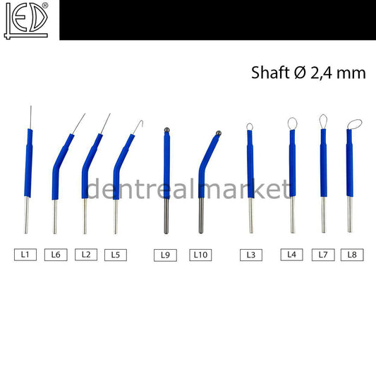 Radiofrequency Surgical Device Electrodes - Shaft 2,4 mm - Tip Set 10 pcs