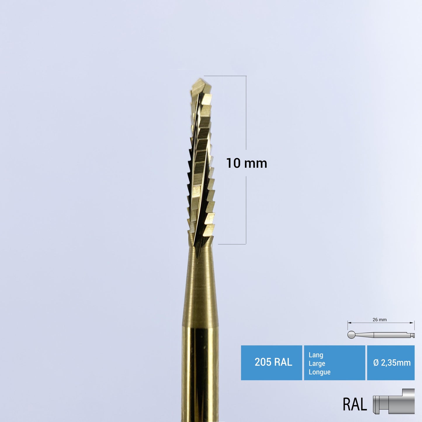 Titanium Coated Carbide Surgery Bur - Lindemann Bone Cutter - 167 RAL & 167 RAXL - for Contra-angle