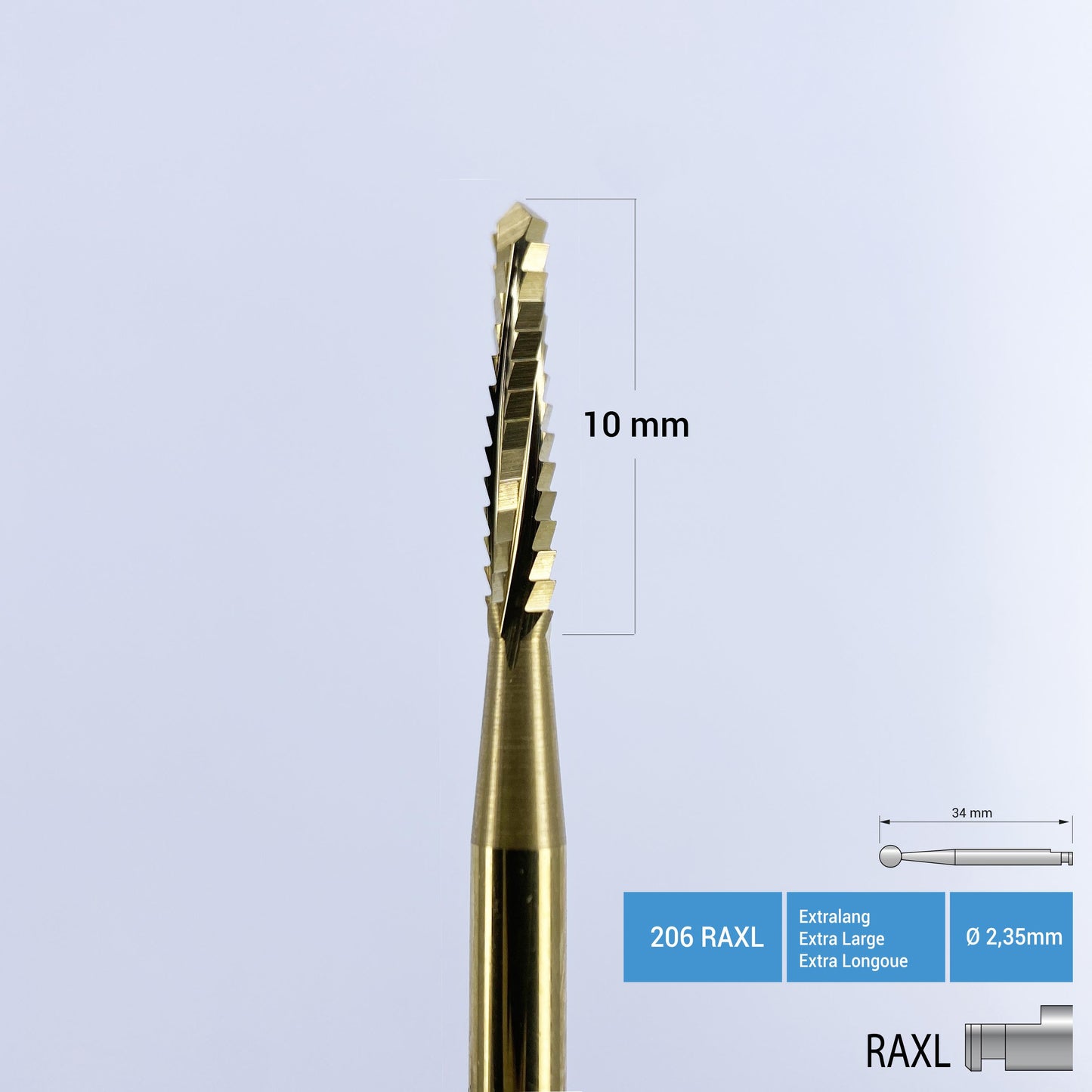 Titanium Coated Carbide Surgery Bur - Lindemann Bone Cutter - 167 RAL & 167 RAXL - for Contra-angle