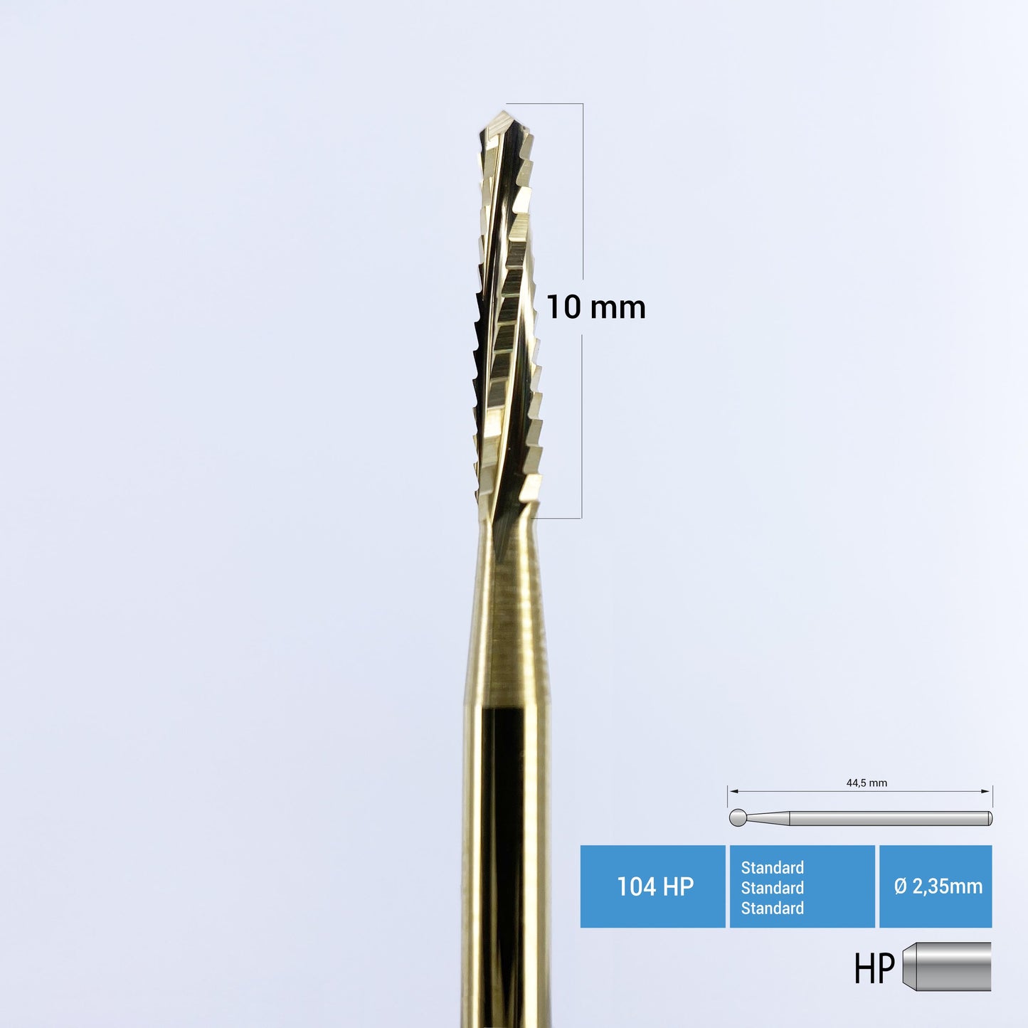Titanium Coated Carbide Surgery Bur - Lindemann Bone Cutter - 166 HP - for Surgery Handpiece
